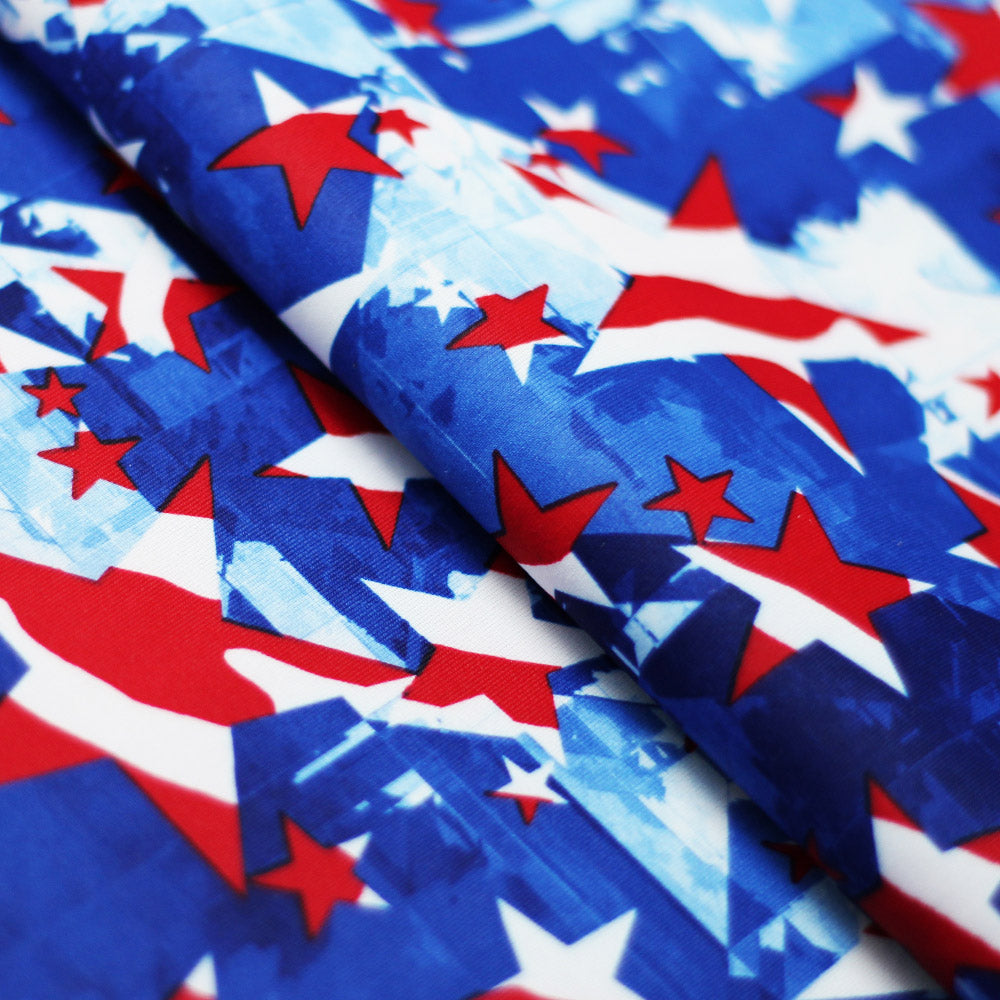 Star Spangled - american flag print fabric - poly spandex - Rex Fabrics Star Spangled - american flag print fabric - poly spandex - Rex Fabrics