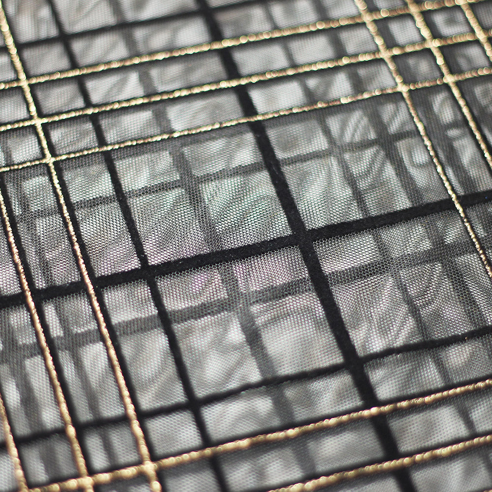 Plaid Foil Mesh fabric