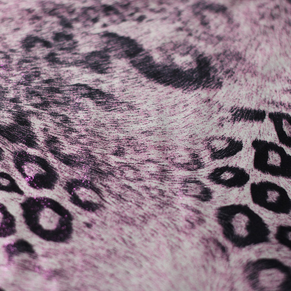 Animal Foil Jaguar Skin Printed Poly Spandex Fabric