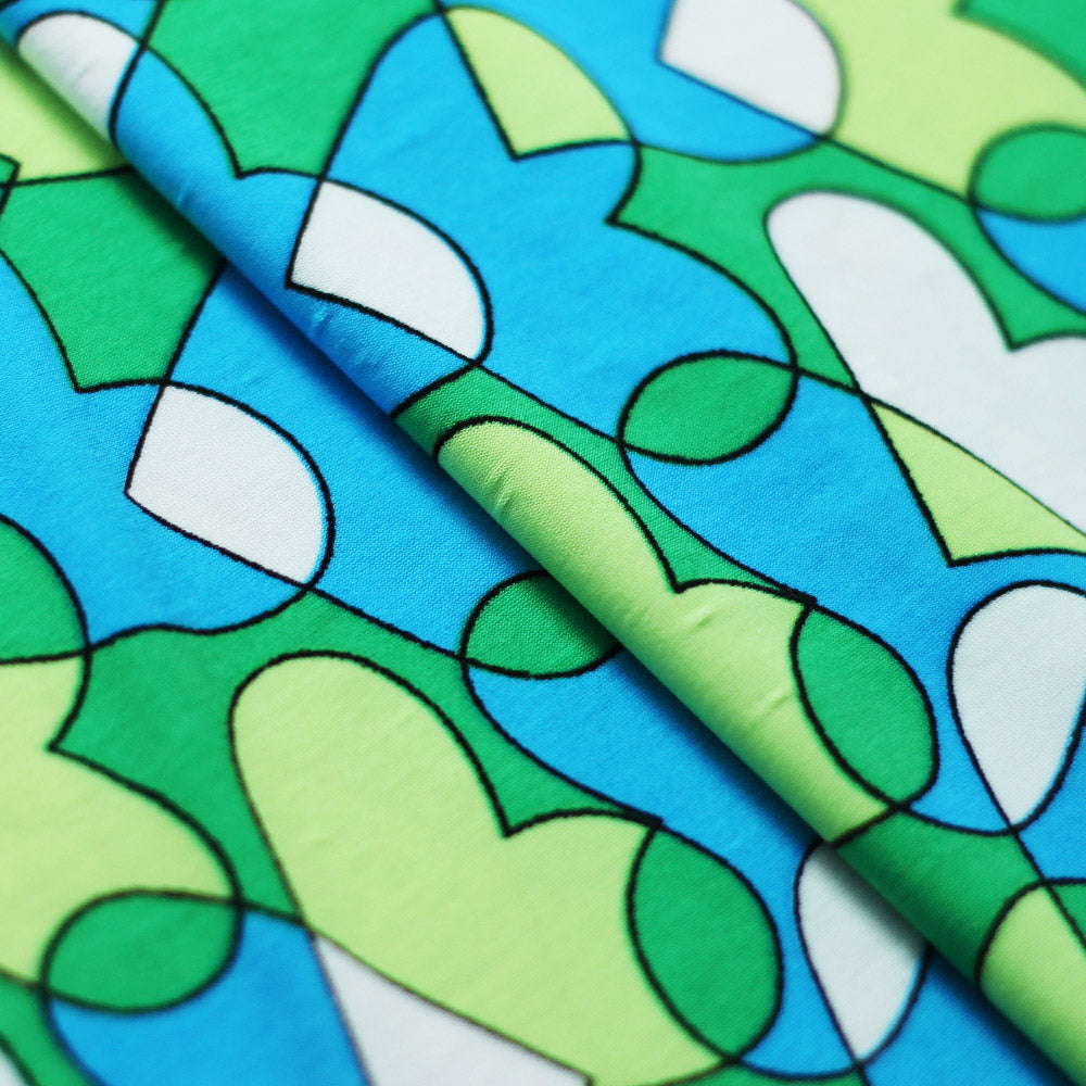 Cool Hearts fabric