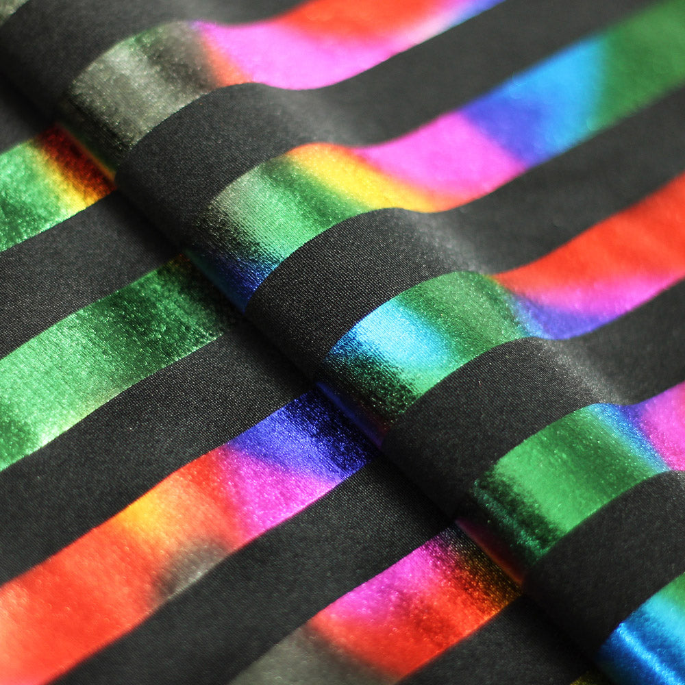 Holo Foil Stripes fabric