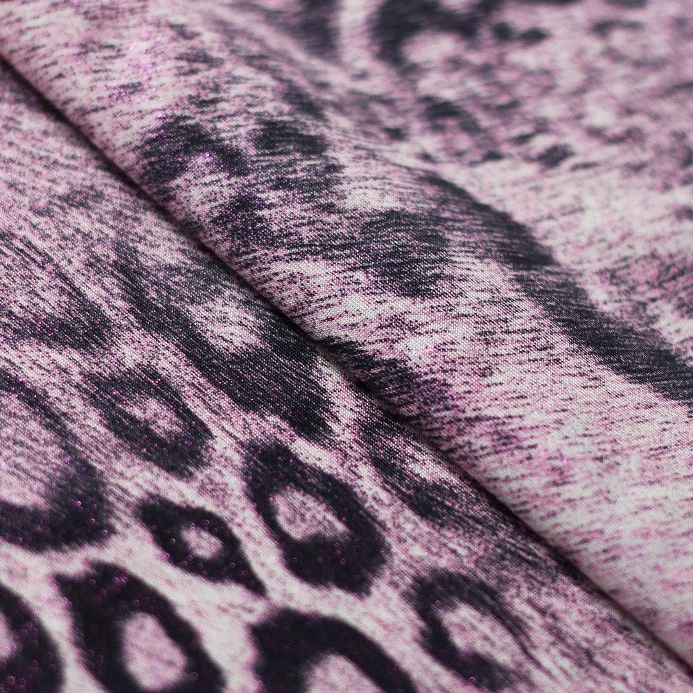 Animal Foil Jaguar Skin Printed Poly Spandex Fabric