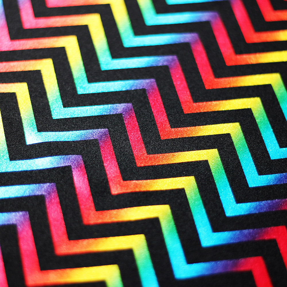 Chevron Foil Printed Nylon Spandex fabric
