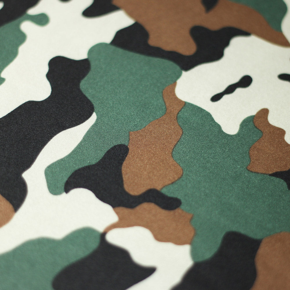 Camo Collage Printed Poly Spandex fabric