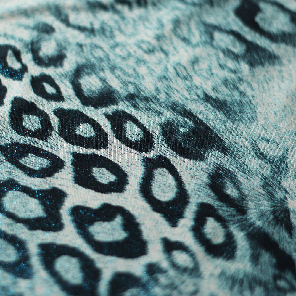 Animal Foil Jaguar Skin Printed Poly Spandex Fabric
