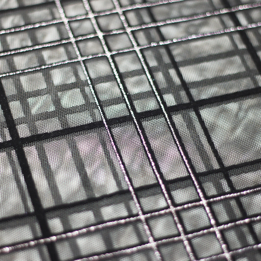 Plaid Foil Mesh fabric