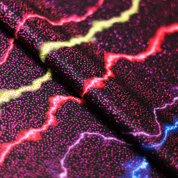 Electric Waves - lightning bolt poly fabric - poly spandex - – Rex