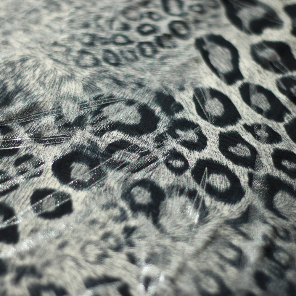 Animal Foil Jaguar Skin Printed Poly Spandex Fabric