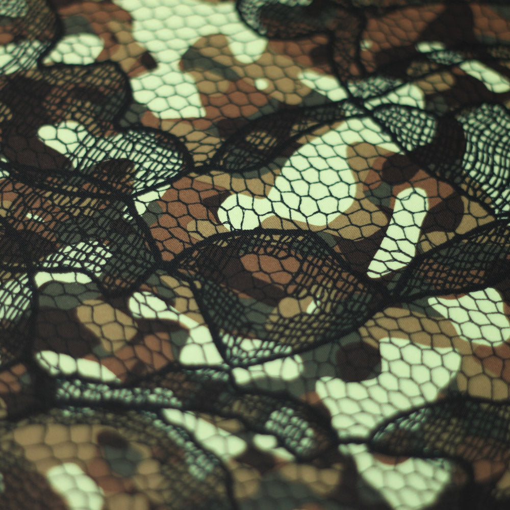Bohemian Camo Printed Poly Spandex fabric