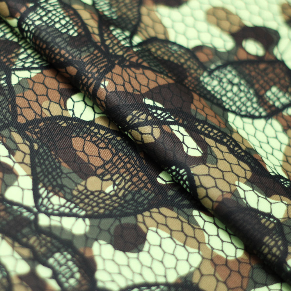 Bohemian Camo Printed Poly Spandex fabric