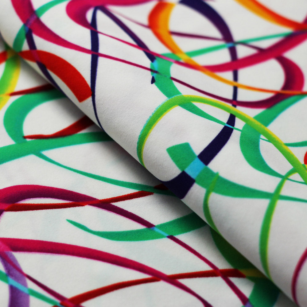 Wild Confetti Multi-color Rainbow Crescent Fabric