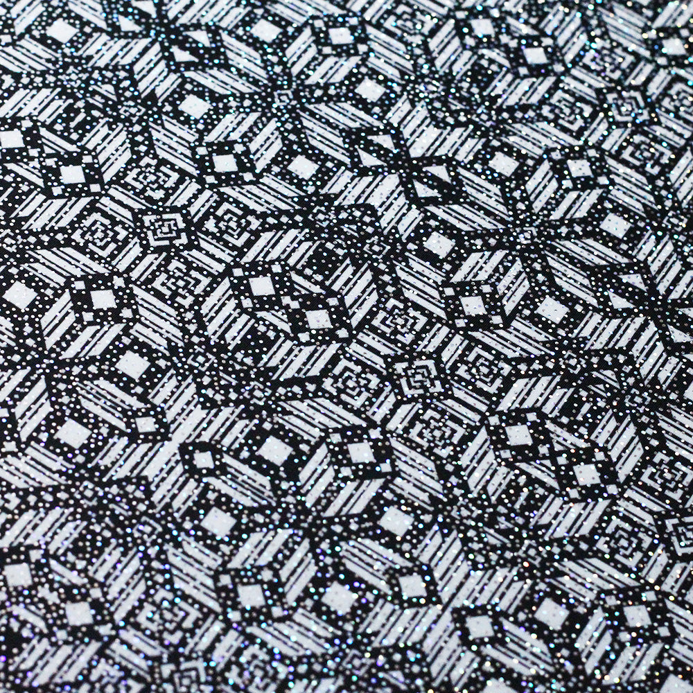 Splice And Dice - black white geometric fabric - poly spandex - – Rex ...
