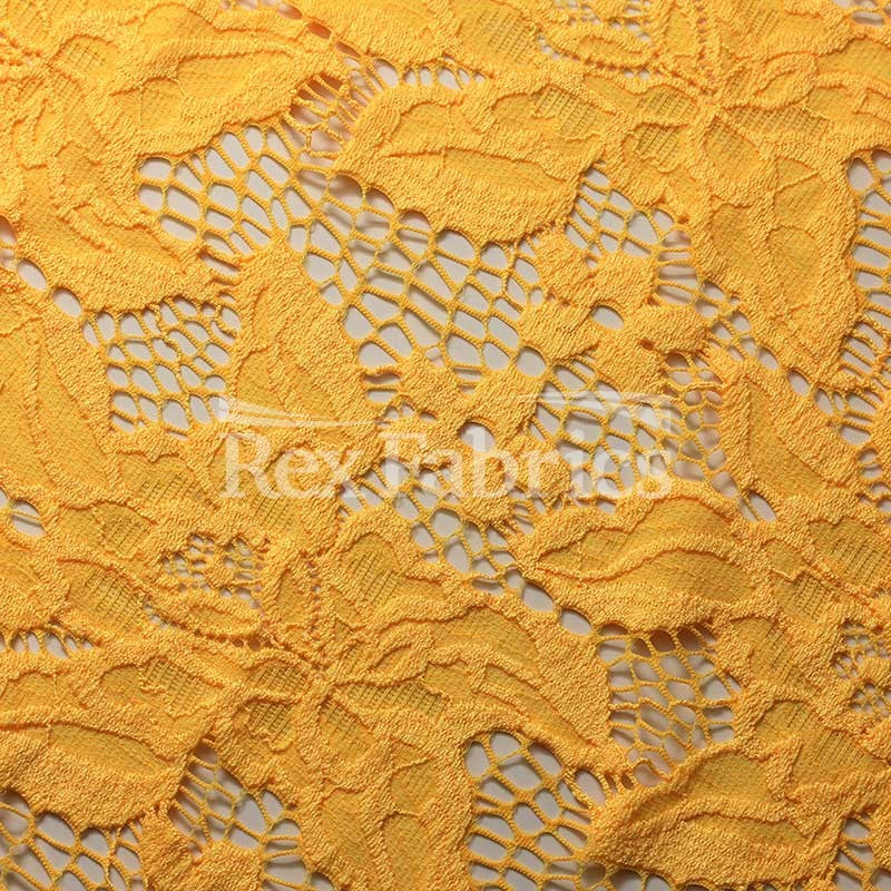 Blossom Lace 4-Way Stretch Nylon Spandex Lace in 6 Colorways fabric