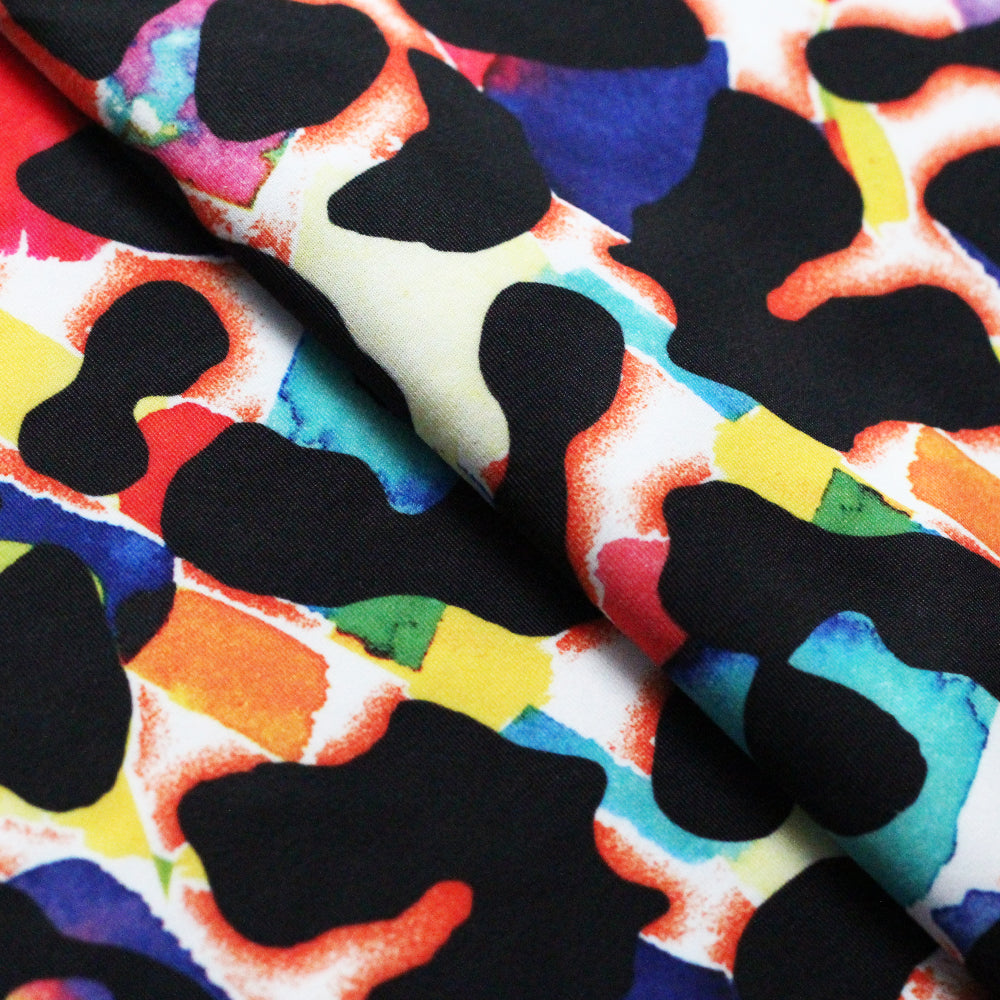 Cat Preppy Printed Poly Spandex fabric