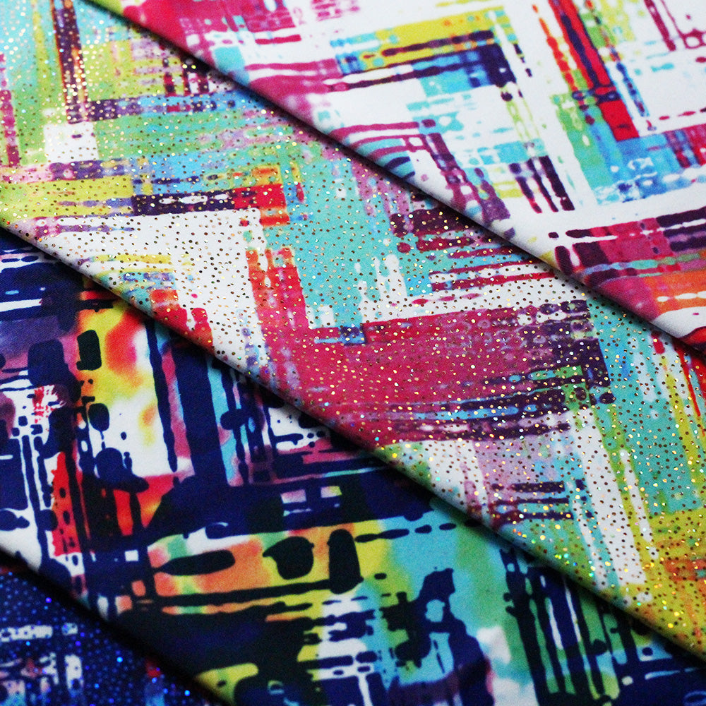 Chevron Tie Dye Printed Poly Spandex fabric