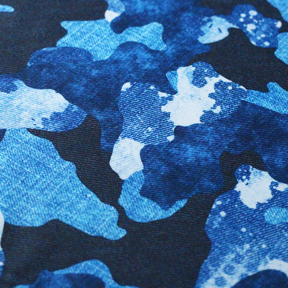 Denim Camo Blue fabric