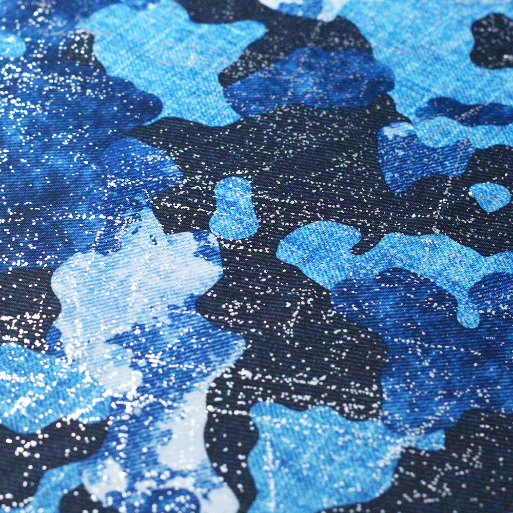 Denim Camo Blue fabric