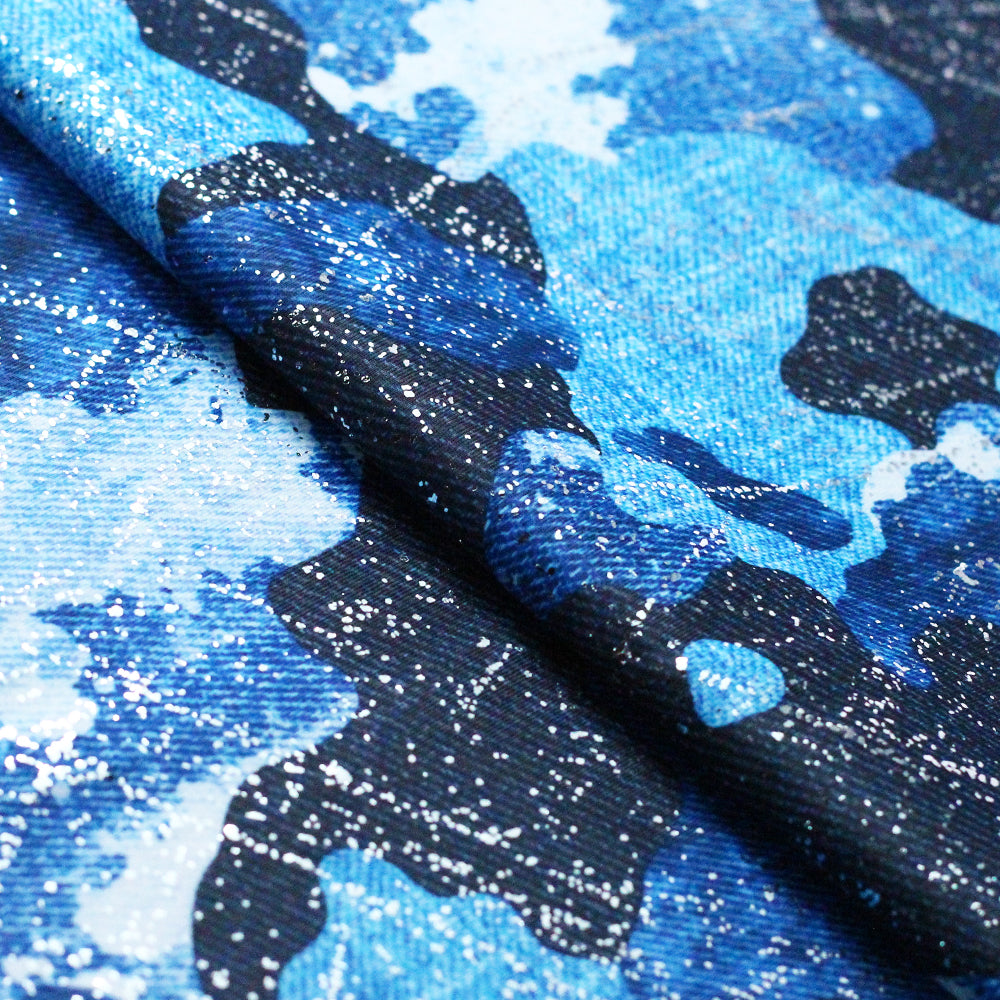 Denim Camo Blue fabric