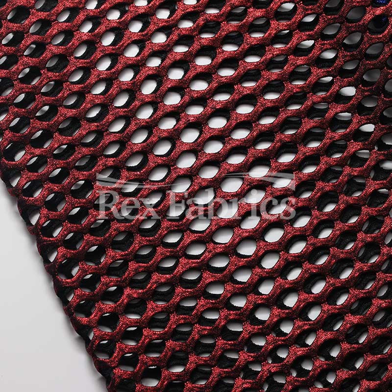 Diamond Mesh With Foil - 4-Way Stretch Poly Spandex Mesh in 12 Colorways fabric