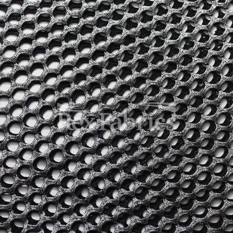 Diamond Mesh With Foil - 4-Way Stretch Poly Spandex Mesh in 12 Colorways fabric