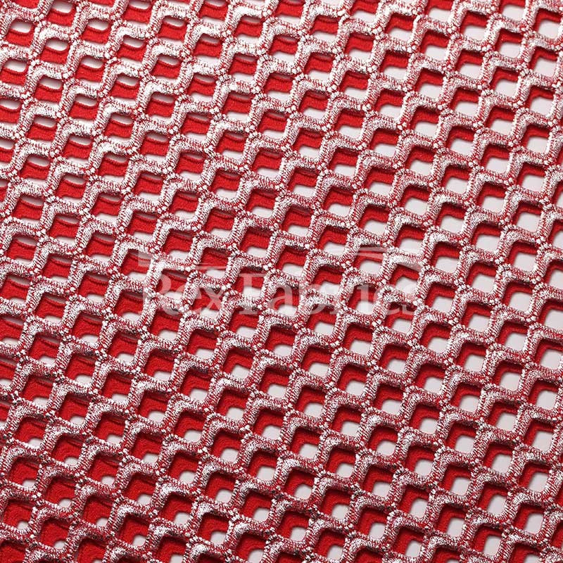 Diamond Mesh With Foil - 4-Way Stretch Poly Spandex Mesh in 12 Colorways fabric