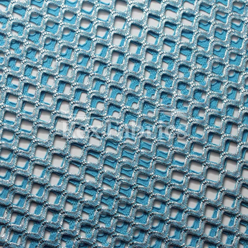 Diamond Mesh With Foil - 4-Way Stretch Poly Spandex Mesh in 12 Colorways fabric