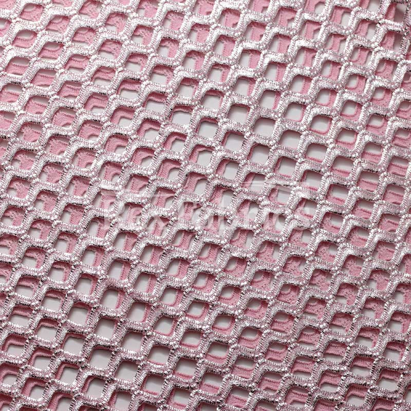 Diamond Mesh With Foil - 4-Way Stretch Poly Spandex Mesh in 12 Colorways fabric