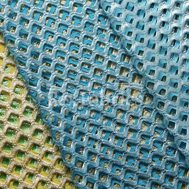 Diamond Mesh With Foil - 4-Way Stretch Poly Spandex Mesh in 12 Colorways fabric