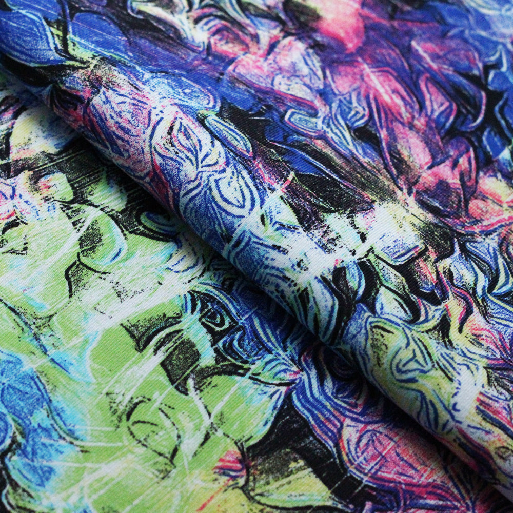 Blossom Battle Printed Nylon Spandex fabric