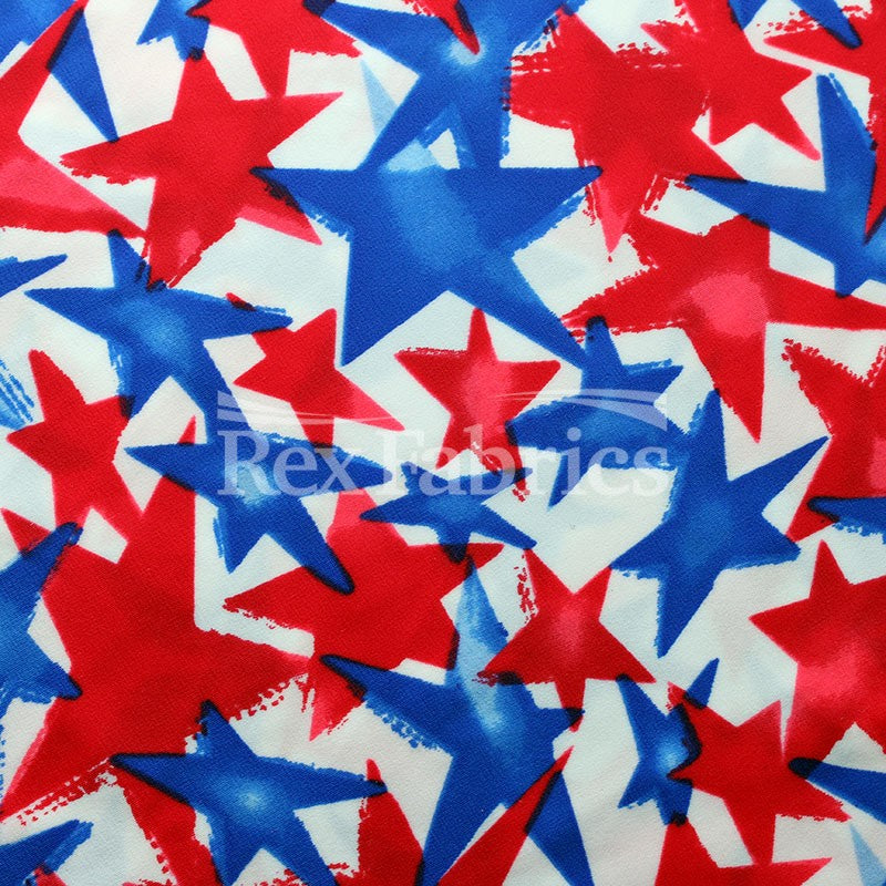 Patriotic Stars & Stripes - Printed Nylon Spandex fabric