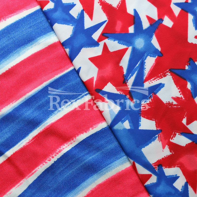 Patriotic Stars & Stripes - Printed Nylon Spandex fabric