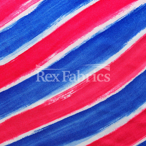 Patriotic Stars & Stripes - Printed Nylon Spandex