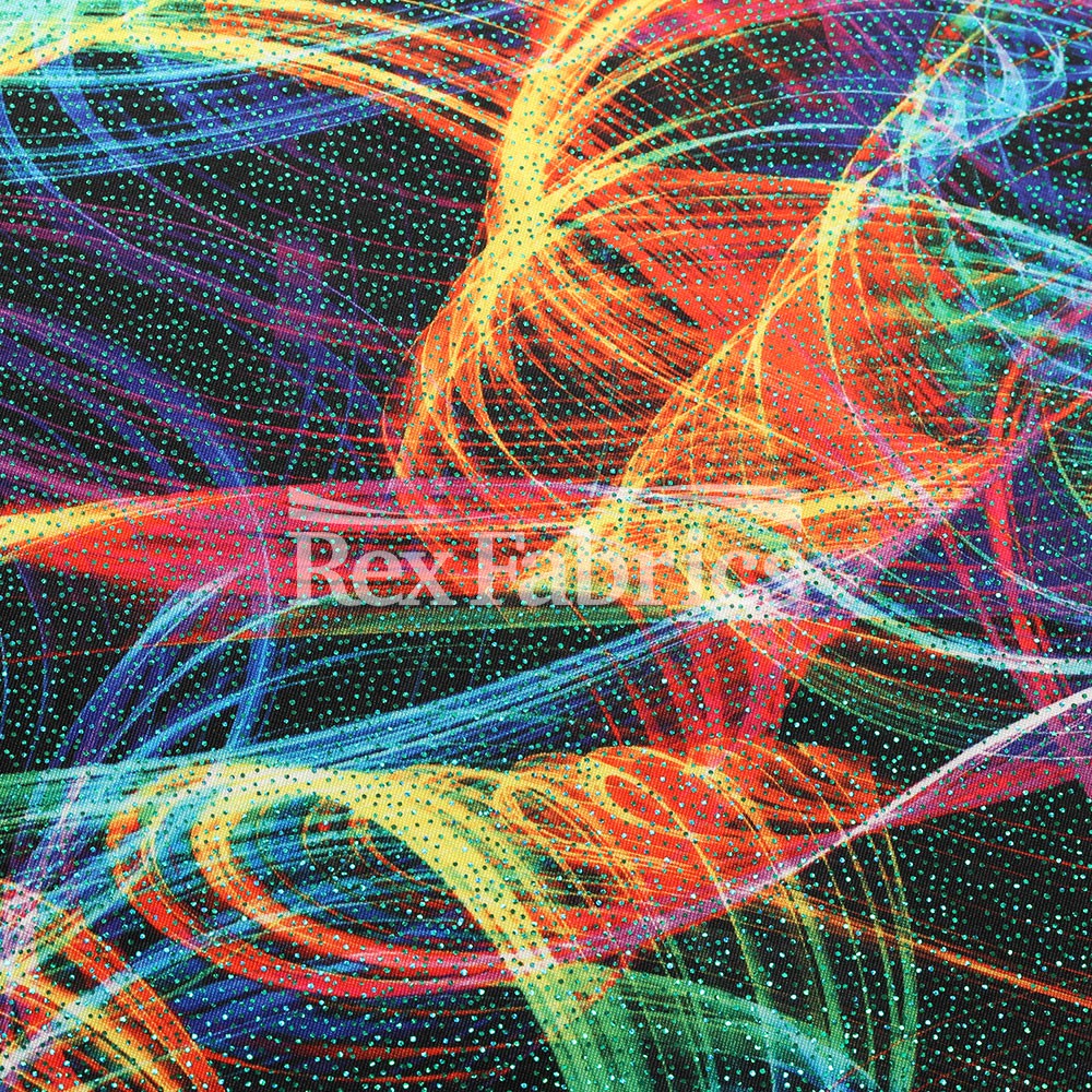 Fabric Rave Rave Party / Poly Spandex Tricot - colorful lines print fabric - – Rex ...