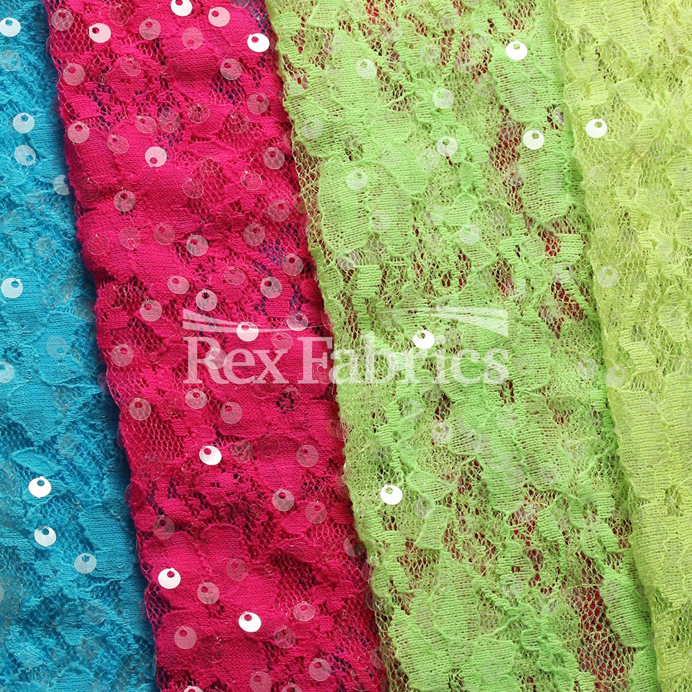Seduction Lace Sequins - Nylon Spandex Tricot fabric