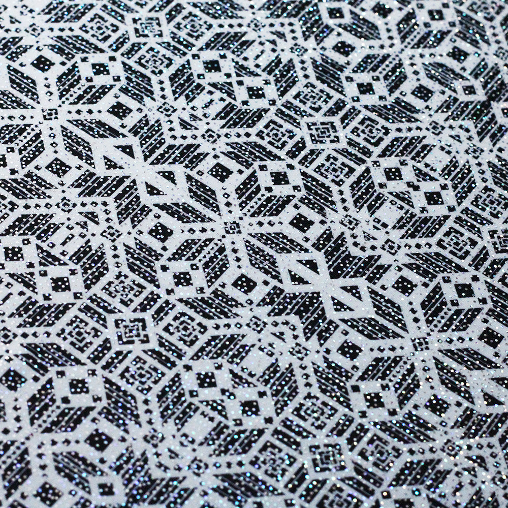 Splice And Dice - black white geometric fabric - poly spandex - – Rex ...