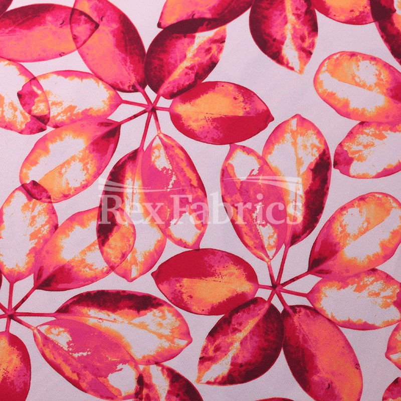 Fan Leaf -Nylon Spandex leaf pattern 4-way-stretch fabric