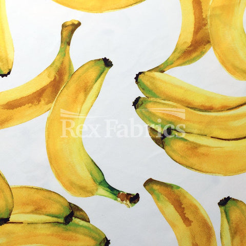 Going Bananas - 4-Way Stretch yellow fruit-print fabric
