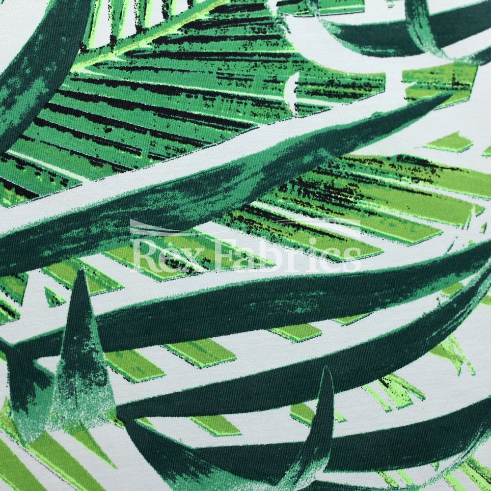 Leaf Lagoon - 4-Way Stretch Nylon Spandex Print fabric