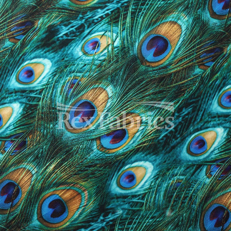 Peacock Reaction Prints - Poly Spandex Print fabric