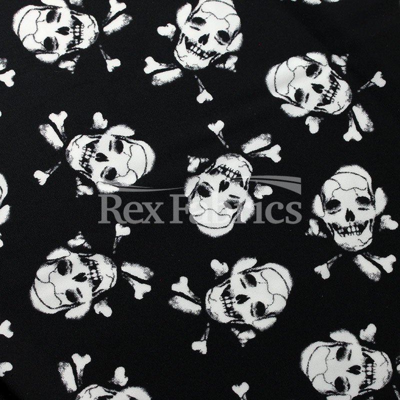 Pirates Flag - black skull Nylon Spandex fabric