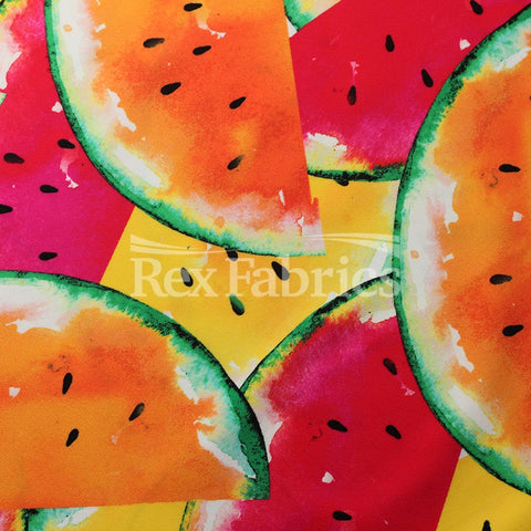 Watermelon - Nylon Spandex fruit-print fabric